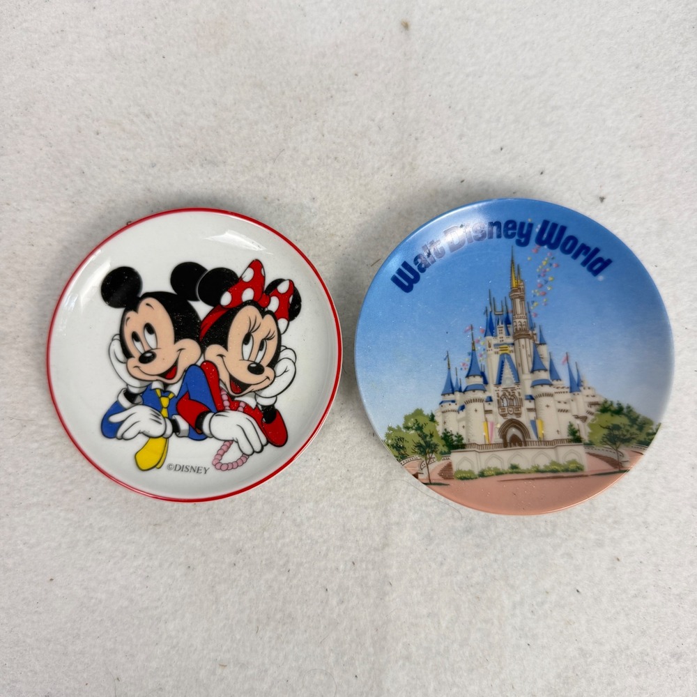 Disney Collector Plate Miniature Mickey Minnie Castle Multicolor